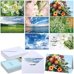 lot 18079 image: Dinifee 32 Pcs Christian Sympathy Cards with Scripture Religious Bereavement Cards Assorted Religious Sympathy Card with Envelopes Faith Based Condolence Card to Express Your Condolences