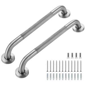 lot 18088 image: Grab Bars for Shower, 2 Pack 16-Inch Anti Slip Shower Handles for Elderly, Safety Shower Grab Bar, Stainless Steel Handicap Grab Bars for Bathroom,Toilet (Brushed Nickel, 1 Diameter)
