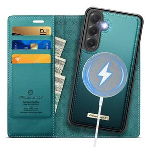 lot 18089 image: PlusnapX Wallet Case for Samsung Galaxy S24 Compatible with Magsafe, 2-in-1 PU Leather Flip RFID Blocking Card Holder Stand Shockproof Magnetic Detachable Cover for Galaxy S24 Case 6.2, Bluegreen