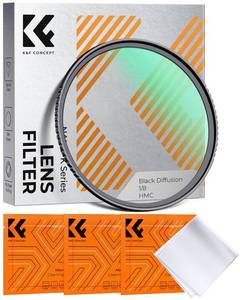 lot 18092 image: K&F CONCEPT 62mm Black Diffusion 18 Filter, Mist Dreamy Cinematic Effect Filter for VideoVlogPortrait Photography K-Series