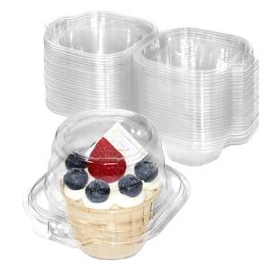 lot 19418 image: WIKDAY 50 Pack Individual Cupcake Containers, Plastic Cupcake Boxes with Lids, Stackable and Reusable, Clear Design for Cupcakes, Muffins, Donuts, Salad Storage