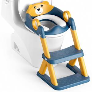 lot 19426 image: Rabb 1st� Potty Training Seat, Toddler Toilet Seat for Kids Boys Girls, 2 in1 Potty Training Toilet with Step Stool, 6 Adjustable Height, Splash Guard, Stable Triangular Anti-Slip Design