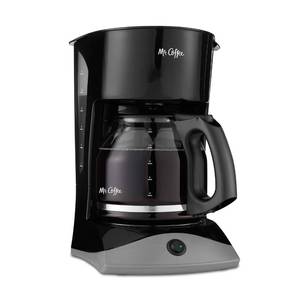 lot 19438 image: Mr. Coffee Black Coffee Maker, 12 Cups, with Auto Pause and Glass Carafe, Perfect for Home and Office Use