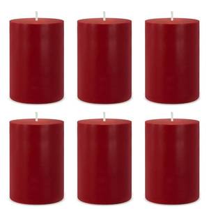 lot 19443 image: 6 Packs 2.75x3.25 Inch Red Colored Pillar Candles, Unscented Dripless Non-Toxic Clean Burning Burgundy Cylinder Candles for Home Dinner Table Emergency Power Outage