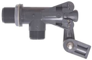lot 20238 image: Kerick Valve PT100SS PVC Float Valve, Tank Mount, 60 gpm at 60 psi, 1 NPT Male
