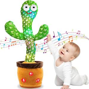 lot 20245 image: ROYPOUTA Dancing Talking Cactus Toy for Baby, Mimicking Cactus Toy That Talks Back, Silly Sunny Repeating Singing Cactus Toy(Volume Adjustable), Green, T-003