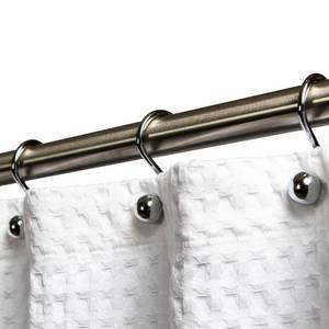 lot 20250 image: Hermosa Collection Luxury S Shower Curtain Hooks (12-Pack) Hotel Quality Silver Chrome Finish  Bathroom Accessories  Non-Slip Ball End  Easy to Hang