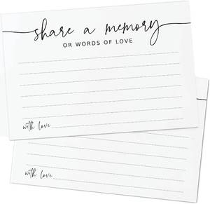 lot 20256 image: GardenCity Share a Memory Card - 50 Pack, Share a Memory Cards for Celebration of Life, Funeral, Memorial, Birthday, Graduation, Bridal Shower, 4 x 6, Minimalist