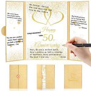 lot 20263 image: Engrowtic Guest Book with Pen, Multi Style for Party Birthday Decoration Elegant Signature Guest Book for Party Supplies(Heart)