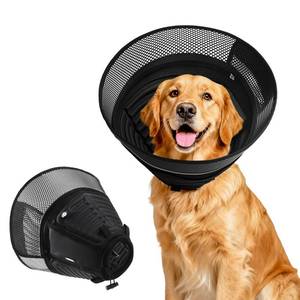 lot 20265 image: Inflatable Dog Cone for Dogs After Surgery,Soft Adjustable Elizabethan Collar for Large Dogs,2-in-1 Dog Cone with Detachable Shield,Anti-Anxiety Comfortable Pet E-Collar Prevents Licking Wounds(L)