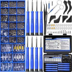 lot 20269 image: Eye Glasses Repairing Kit, MINGFIX Magnetic Eyeglass Repair Tool Set with Multiple Size Screws,8 Precision Screwdrivers,Nose Pads,Ear Grips and Tweezer with Travel Case for Glasses,Sunglasses (Case Damage)