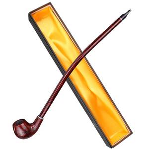 lot 20271 image: Hysagtek 16 Long Churchwarden Tobacco Pipe Wooden Long Stem Smoking Pipe with Gift Box, Pattern Random