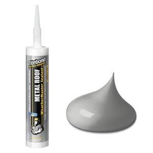 lot 20279 image: Titebond WeatherMaster Metal Roof Sealant, Silver �� Premium Polymer Caulk for Aluminum, Copper, Galvanized Steel & Coated Metals, UV-Resistant �� 62611, 9.5 Oz. Cartridge (Broken Nozzle)