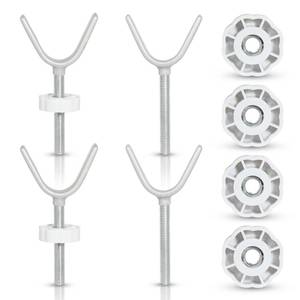 lot 20285 image: 4-Pack Baby Gate Banister Adapter Y Spindle Rods M10 (10mm), Threaded for Pressure Mounted Baby and Pet Safety Gates, Includes Mounting Bolts