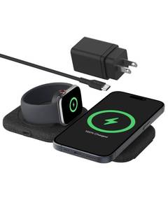 lot 20300 image: Belkin 2-in-1 Magnetic Charging Travel Pad 15W - MagSafe-Compatible Foldable Qi2-Certified Wireless Charging Station, iPhone Charger for iPhone 16 Series, Apple Watch 9, AirPods, and More - Black