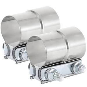 lot 20314 image: Vitonsbay 2.0 Inch Exhaust Clamp, 2 Inch Lap Joint Exhaust Band Clamp Sleeve Coupler Stainless Steel(2Pcs)