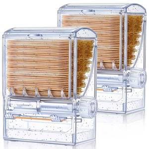 lot 20322 image: Tessco for you 1 Pieces Toothpick Dispenser Creative Clear Knob Switch Acrylic Toothpick Holder Automatic Box for Table Kitchen Home Restaurant Party