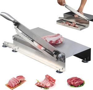 lot 1844 image: Manual Bone Meat Cutter, Adjustable Stainless Steel Bone Saw Machine with Stopper and Non-Slip Pads, Frozen Meat Cutter for Cutting Ribs Fish Chicken Beef Duck