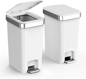 lot 1873 image: Accop 2 Pack Slim Bath Toilet Office Bedroom Trash Can