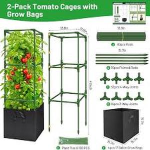 lot 5202 image: Garden Plant Support Stakes Kit with Connectors