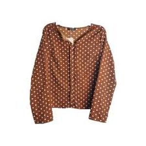 lot 14329 image: Brown Polka Dot Blouse Size L