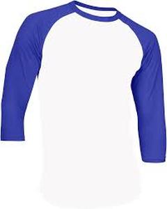 lot 16320 image: Blue and White Baseball Raglan T-Shirt Size Small