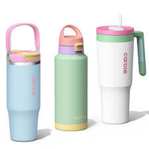 lot 17694 image: Carote Colorful Insulated Water Bottles with Handles and Straws Set