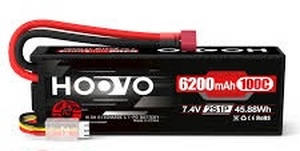 lot 20327 image: HOOVO 6500mAh 100C LiPo Battery 7.4V 2S with Connectors