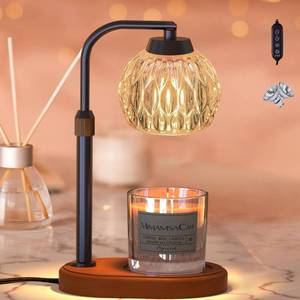 lot 1885 image: MimamsaCam Candle Warmer, Candle Warmer Lamp with TimerDimmer,Wax Melt Warmer for Bedroom d�cor, Gift for Mom, Height Adjustable to Fit Large Yankee Candle Jars, 2X 50W Bulbs