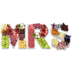 lot 1893 image: ShengHe MRS Engagement fillable Cardboard Letters Wedding Party Charcuterie Board Food Sweet Decorative Box, White, 9MRSSH