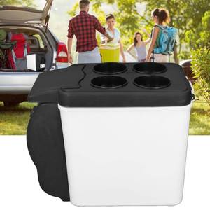 lot 1911 image: Car Refrigerator, 12V Mini Fridge Electric Cooler and Warmer for Car, 6 Liter Capacity, Portable Car Freezer Car Fridge Small Fridge for Car, RV, and Camping Use