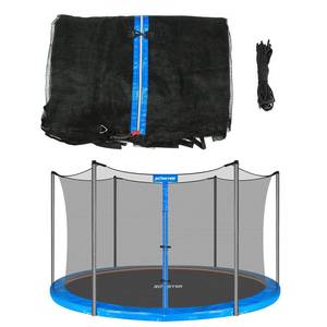lot 1917 image: 12 FT Trampoline Replacement Safety Enclosure Net for 6 Straight Poles Round Frame Trampolines, Breathable and Weather-Resistant with Adjustable Straps(NET ONLY)