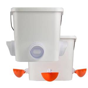 lot 1948 image: Automatic Chicken Feeder and Waterer Set Hanging Chicken Feeder No Waste Poultry Feeder 3 Gallon Water Feeder