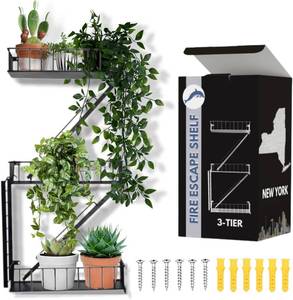 lot 1958 image: VERSATILE KAS Fire Escape Shelf Fire Escape Wall Shelf Trinket Shelf Display Action Figure Figure Display Shelf Superhero Display Floating Staircase New York Wall Ladder Firescape (3-Tier)