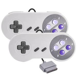 lot 2385 image: A 2 Pack Retro Wired Controller for SNES Original Console, kiwitat� Remote Wired Gamepad Controller Compatible with SNES Super Entertainment Game Console System