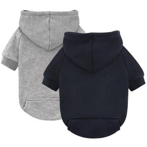 lot 2397 image: Idepet Pet Dog Hoodies 2 Pack with Pocket, Dog Outfits for Small Pets Chihuahua Clothes Warm Coat Jacket Autumn Puppy Sweatshirt Cats Clothing