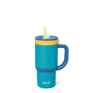 lot 2412 image: Ello Oasis 14oz Stainless Steel Toddler Tumbler with Handle & Retracting Straw, 100% Leakproof, Double-Wall Vacuum Insulated, Kids Water Bottle for School, BPA Free, Dishwasher Safe, Glacier