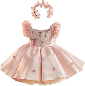 lot 2415 image: bluqulo Girls Pageant Dresses Flying Sleeve Puffy Princess Dresses Flower Girl Wedding Birthday Party Dresses