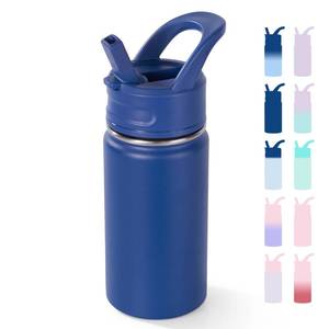 lot 2421 image: Fijinhom 12oz Kids Water Bottle for School, Toddler Water Bottles with Straws, Insulated Water Bottles for Boys&Girls, Stainless Steel Vacuum Insulated Bottle for Kids, Leak-Proof, BPA-Free, Blue