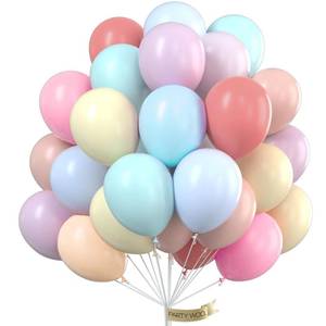 lot 2439 image: PartyWoo Pastel Balloons 50pcs 12 Inch Pastel Rainbow Latex Balloons for Baby Shower Gender Reveal Engagement Bachelorette Easter Bridal Shower Anniversary Retirement Birthday Party Decorations