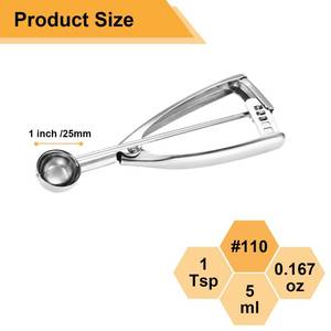 lot 2446 image: Fayomir Mini Cookie Scoop, 1 Tsp Cookie Scoop, I Inch Cookie Dough Scoops, Melon Baller Scoops, Selected 188 Stainless Steel, for Making Cookies, Melon Ball, Ice Cream