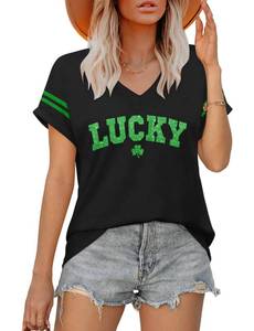 lot 4008 image: Black Cotton T-Shirt with Lucky