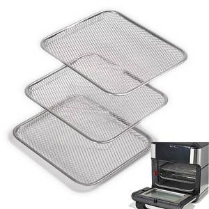 lot 4026 image: Kispog Uncoated Stainless Steel Cooking Tray Compatible with Instant Pot Vortex 10QT Only - PFAS & Teflon-Free - Dishwasher Replacement Racks, 10.2x8.97 3-Pack Mesh for 360 Airflow & Crisping