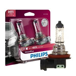 lot 4032 image: Philips Automotive Lighting H11 VisionPlus Deluxe Upgrade Automotive Replacement Headlight Bulb, for High Beam, Low Beam, and Fog Positions (Pack of 2)