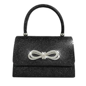 lot 4039 image: Trisapu Womens Evening Bag Sparkly Bow Clutch Purse Wedding Party Purses Glitter Rhinestone Cocktail Prom Handbags Black