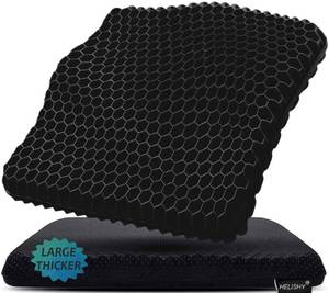 lot 4041 image: Gel Seat Cushion for Long Sitting Pressure Relief (Extra Large & Thick) - Non-Slip Gel Chair Cushion for Back,Sciatica,Tailbone Pain Relief - Seat Cushion for Office Desk Chair,Car Seat,Wheelchair
