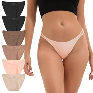 lot 4051 image: INNERSY String Bikini Panties for Women Sexy Silky Cheeky Underwear 6-Pack(Dune Rose,Medium)