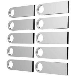 lot 4418 image: ABLAZE 128MB Flash Drive 10 Pack, Metal USB 2.0 Thumb Drives with Keychains USB Sticks Pendrives (Sliver)