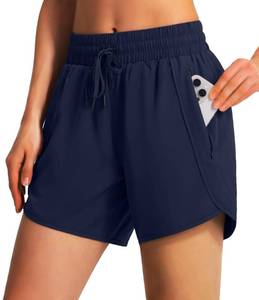 lot 4429 image: Ksmien Womens 5 7 Athletic Running Shorts Quick Dry Lightweight Workout Gym Shorts with Zipper Pockets UPF 50 Navy Blue XL