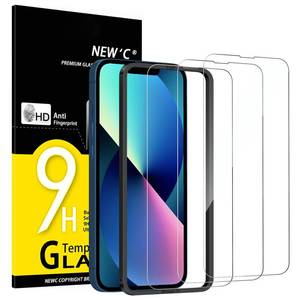 lot 4431 image: NEWC 3 Pack Designed for iPhone 14,iPhone 13,iPhone 13 Pro Screen Protector (6.1 inches),Enhanced Tempered Glass Protection with easy installation tool included,Case Friendly Ultra Resistant
